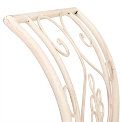 Arieth French Country Cream Iron Outdoor Garden Bench|