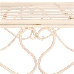 Arieth French Country Cream Iron Outdoor Garden Bench|