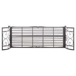 Arieth French Country Antique Brown Iron Outdoor Garden Bench|