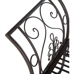 Arieth French Country Antique Brown Iron Outdoor Garden Bench|