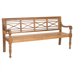Nicole Updated Traditional Natural Acacia Wood Outdoor Garden Bench|