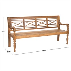 Nicole Updated Traditional Natural Acacia Wood Outdoor Garden Bench|