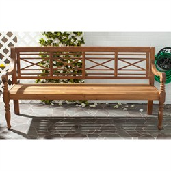 Nicole Updated Traditional Natural Acacia Wood Outdoor Garden Bench|