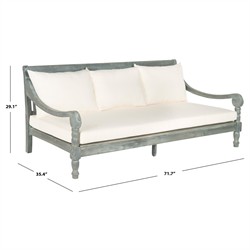 Clara French Country Ash Grey Acacia Outdoor Daybed|
