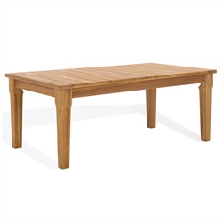 Camila Coastal Beach Natural Teak Rectangular Outdoor Coffee Table|
