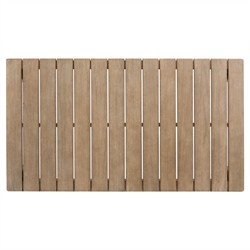 Camila Coastal Beach Natural Brown Wood Rectangular Outdoor Coffee Table|