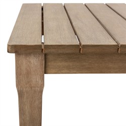 Camila Coastal Beach Natural Brown Wood Rectangular Outdoor Coffee Table|