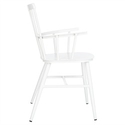 Elaine Modern Classic White Aluminum Outdoor Dining Arm Chair - Set of 2|