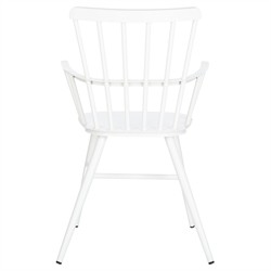 Elaine Modern Classic White Aluminum Outdoor Dining Arm Chair - Set of 2|