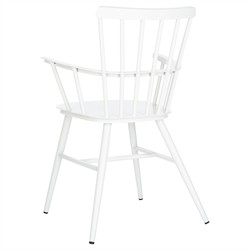 Elaine Modern Classic White Aluminum Outdoor Dining Arm Chair - Set of 2|
