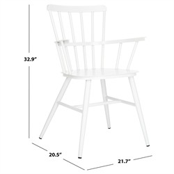 Elaine Modern Classic White Aluminum Outdoor Dining Arm Chair - Set of 2|