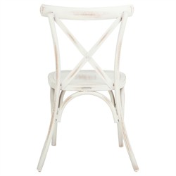 Elise French Country Distressed White Aluminum Outdoor Dining Chair - Set of 2|