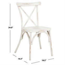 Elise French Country Distressed White Aluminum Outdoor Dining Chair - Set of 2|
