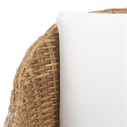 Kylie Coastal Beach Brown Woven Wicker Outdoor Dining Arm Chair|