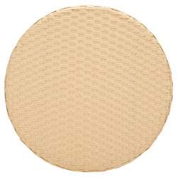 Hayden Coastal Beach Beige Woven Faux Wicker Round Outdoor Bistro Table - 24"|