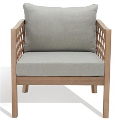 Sandy Coastal Beach Brown Wood Outdoor Lounge Arm Chair|