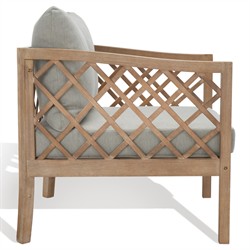 Sandy Coastal Beach Brown Wood Outdoor Lounge Arm Chair|