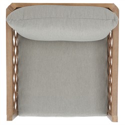 Sandy Coastal Beach Brown Wood Outdoor Lounge Arm Chair|