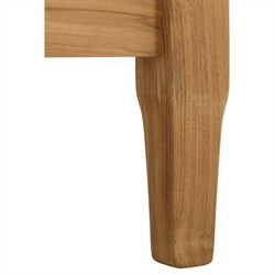 Camila Coastal Beach Off White Cushion Natural Teak Outdoor Lounge Arm Chair|