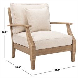 Camila Coastal Beach Beige Outdoor Lounge Arm Chair|