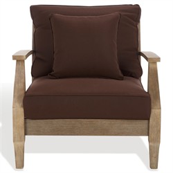 Camila Coastal Beach Dark Brown Outdoor Lounge Arm Chair|