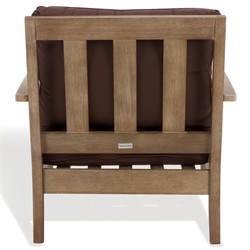 Camila Coastal Beach Dark Brown Outdoor Lounge Arm Chair|