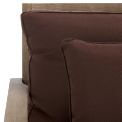 Camila Coastal Beach Dark Brown Outdoor Lounge Arm Chair|