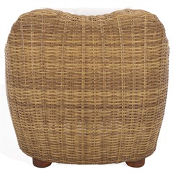 Kylie Coastal Beach Brown Woven Wicker Outdoor Lounge Arm Chair|