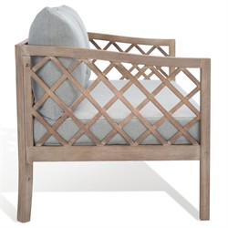 Sandy Coastal Beach Brown Wood Outdoor Sofa - 56"|