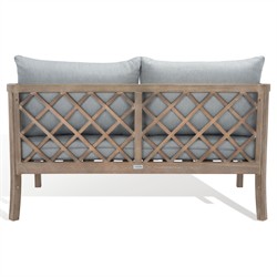Sandy Coastal Beach Brown Wood Outdoor Sofa - 56"|