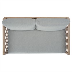 Sandy Coastal Beach Brown Wood Outdoor Sofa - 56"|