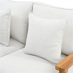 Camila Coastal Beach Off White Cushion Natural Teak Outdoor Loveseat|