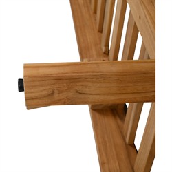 Camila Coastal Beach Off White Cushion Natural Teak Outdoor Sofa - 82"|