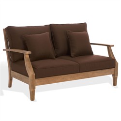 Camila Coastal Beach Dark Brown Outdoor Loveseat|