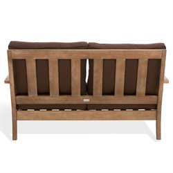 Camila Coastal Beach Dark Brown Outdoor Loveseat|