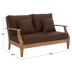 Camila Coastal Beach Dark Brown Outdoor Loveseat|