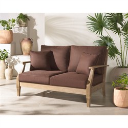 Camila Coastal Beach Dark Brown Outdoor Loveseat|