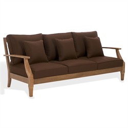 Camila Coastal Beach Dark Brown Outdoor Sofa - 82"|