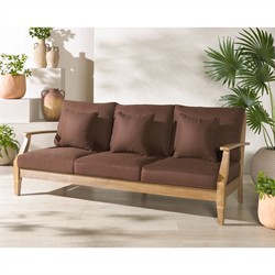 Camila Coastal Beach Dark Brown Outdoor Sofa - 82"|