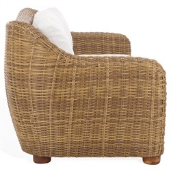 Kylie Coastal Beach Brown Woven Wicker Outdoor Sofa - 81"|