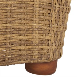 Kylie Coastal Beach Brown Woven Wicker Outdoor Sofa - 81"|