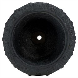 Romy French Country Black Round Outdoor Pot Planter|
