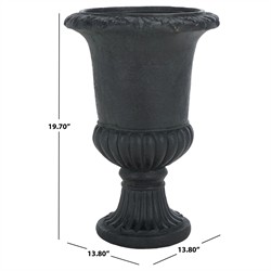 Romy French Country Black Round Outdoor Pot Planter|