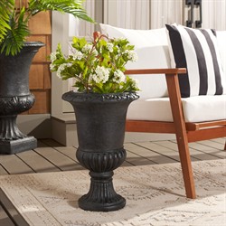 Romy French Country Black Round Outdoor Pot Planter|