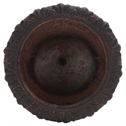 Romy French Country Brown Round Outdoor Pot Planter|