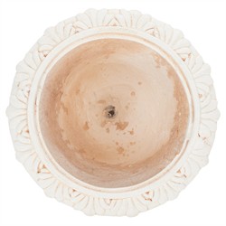 Romy French Country Off White Round Outdoor Pot Planter|