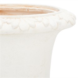 Romy French Country Off White Round Outdoor Pot Planter|