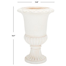 Romy French Country Off White Round Outdoor Pot Planter|