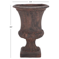 Elodie French Country Brown Round Outdoor Pot Planter|