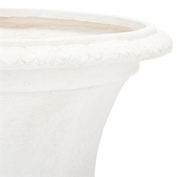 Elodie French Country Off White Round Outdoor Pot Planter|
